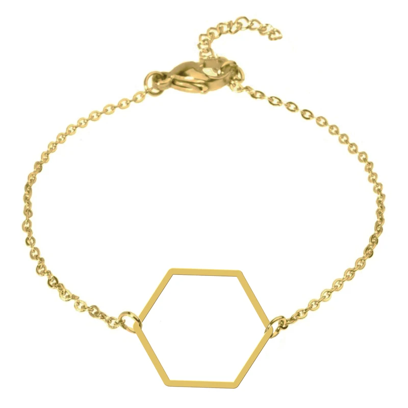 دستبند زنانه هایکا مدل شکل شش ضلعی کد zdh75