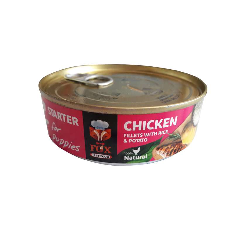 کنسرو توله سگ فاکس پت فود مدل استارتر وزن 200 گرم