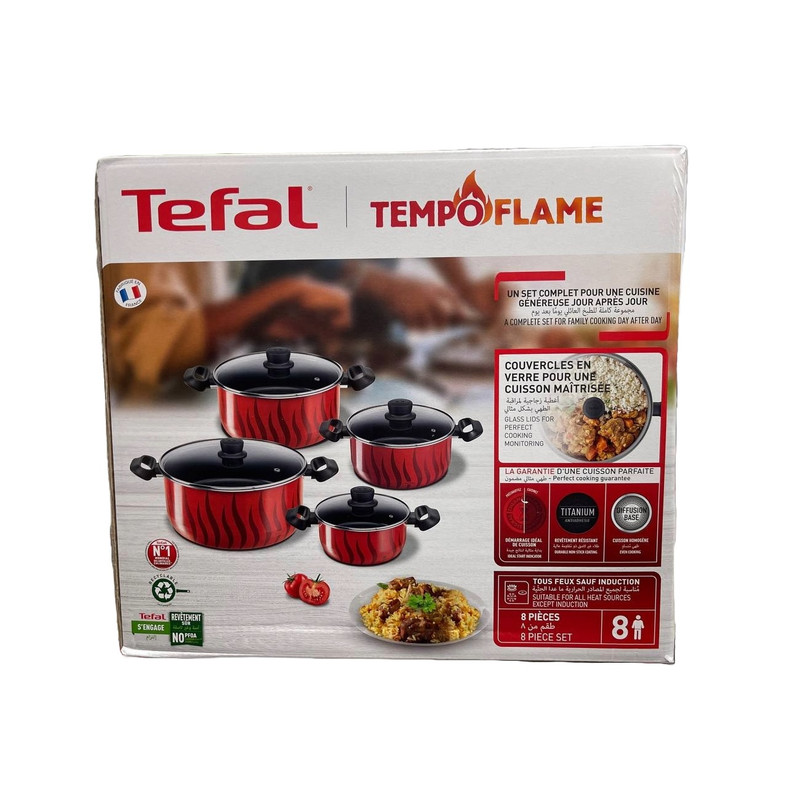 سرویس قابلمه 8 پارچه تفال مدل TEMPO FLAME