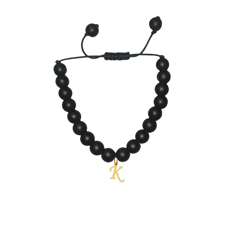 دستبند مهره ای زنانه هایکا مدل حرف K کد bd.h 46