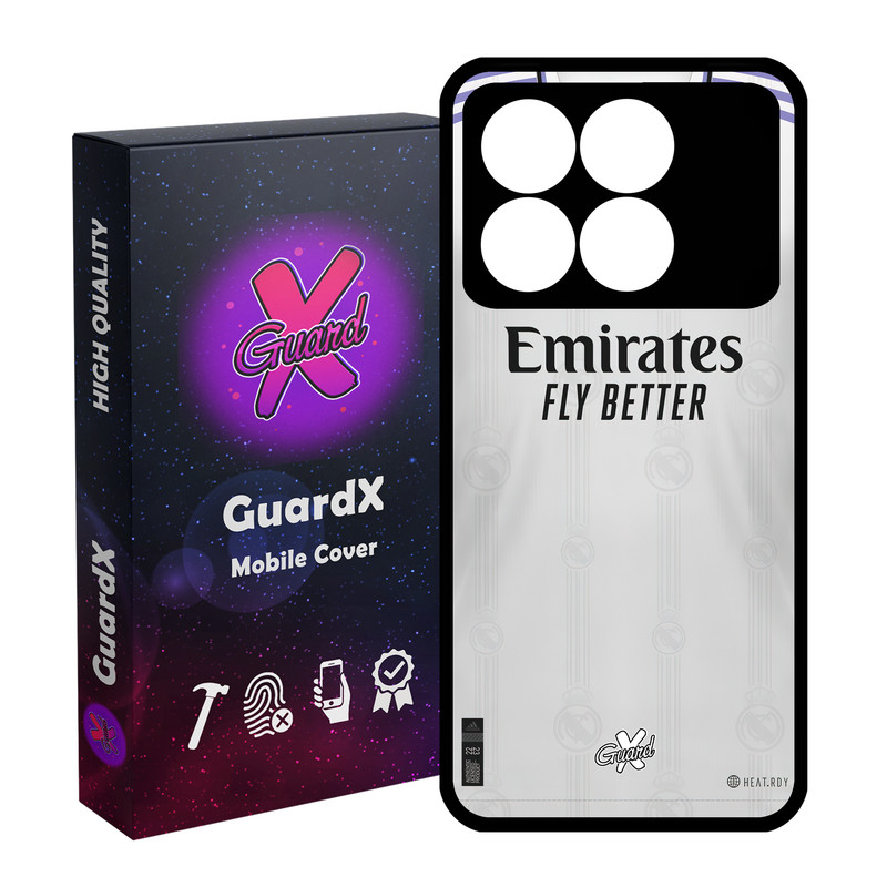 کاور گارد ایکس طرح رئال مادرید مدل قاب Glass10465 مناسب برای گوشی موبایل شیائومی Poco X6 Pro 5G / Redmi K70E