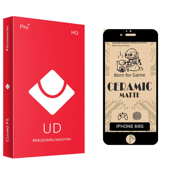 محافظ صفحه نمایش سرامیکی مات یو دی مدل +PRO مناسب برای گوشی موبایل اپل iphone 6 / 6s