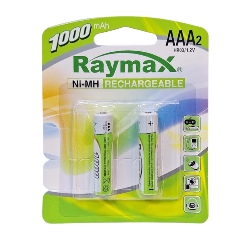 باتری نیم قلمی قابل شارژ رایمکس مدل RCH-1000 بسته ۲ عددی