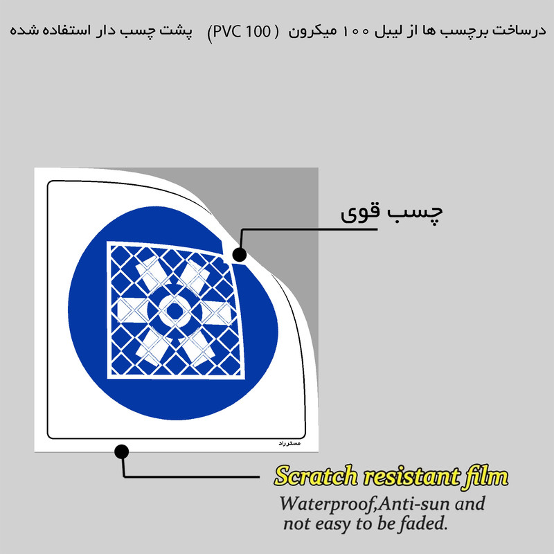 برچسب ایمنی مستر راد طرح محافظ فن ها را ببندید مدل HSE-OSHA-292