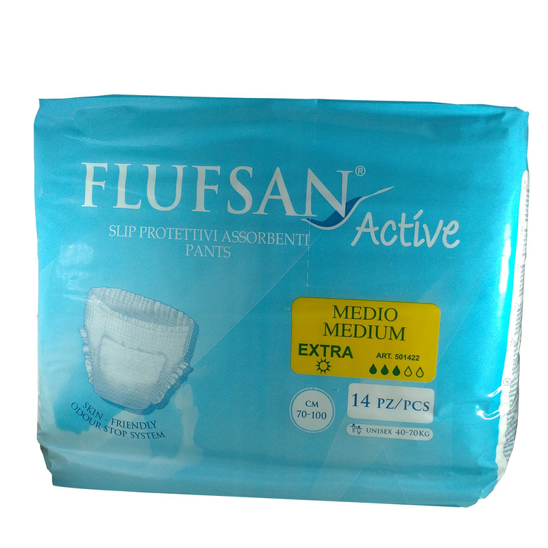 پوشینه شورتی بزرگسال فلوفسان مدل مدیوم اکسترا بسته ۱۴ عددی