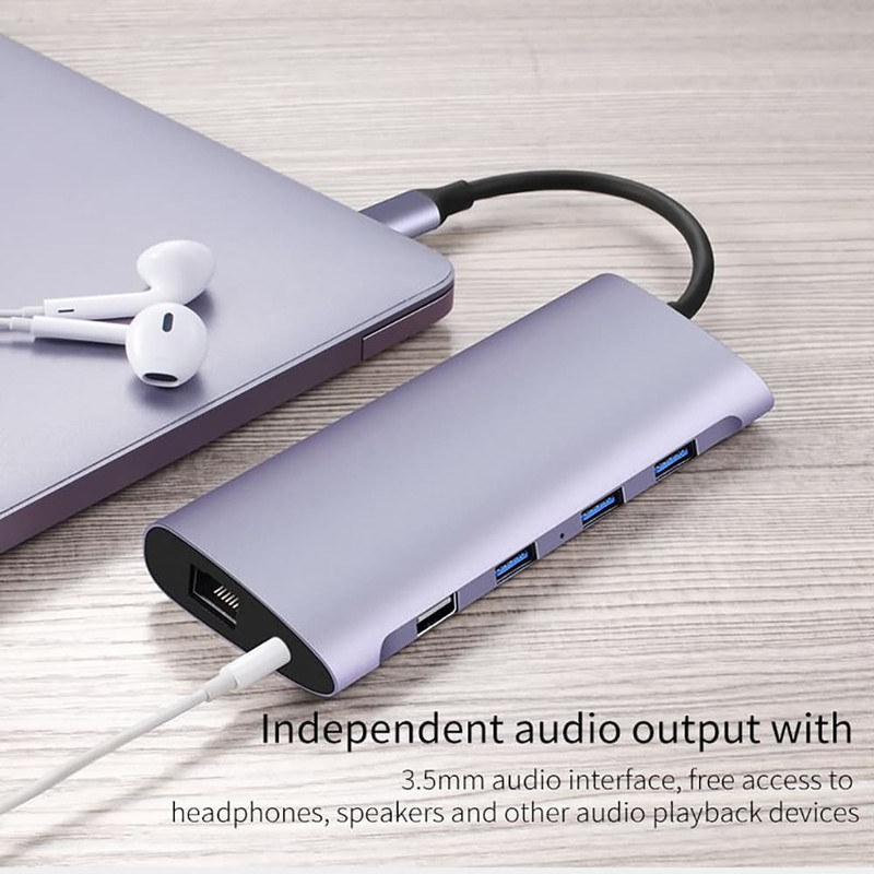 هاب 11 پورت USB-C مدل D09 4K 3