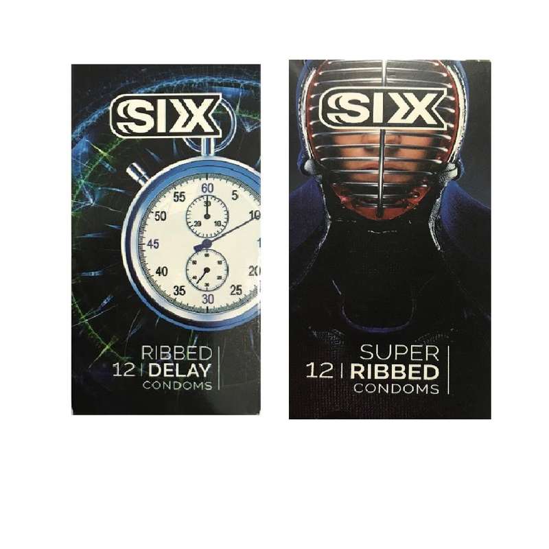 کاندوم سیکس مدل Ribbed Delay بسته 12 عددی به همراه کاندوم سیکس مدل Super Ribbed بسته 12 عددی