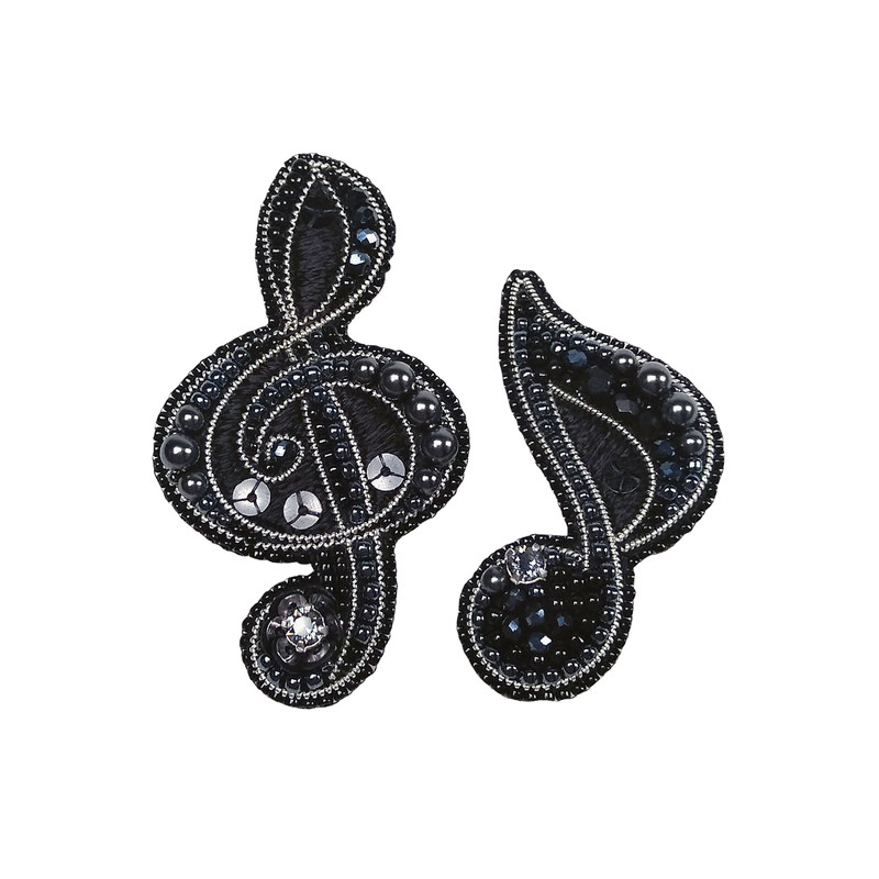 گل سینه زنانه مدل نت موسیقی کد 5014 مجموعه 2 عددی