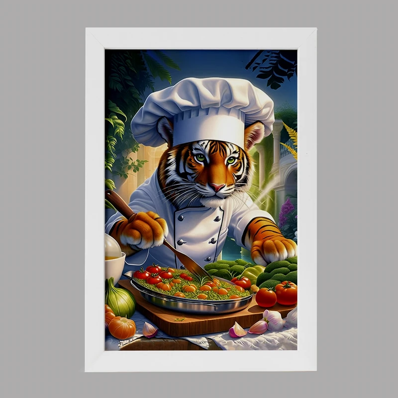 تابلو خندالو مدل ببر آشپز کد F6741