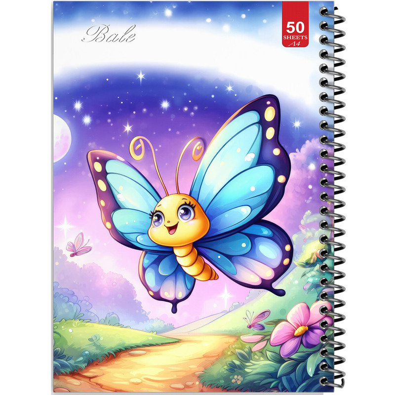 دفتر نقاشی 50 برگ انتشارات بله طرح پروانه کد A4-L560