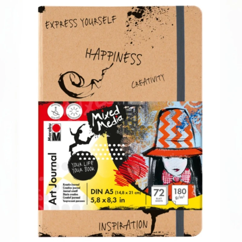 دفتر طراحی ۷۲ برگ مارابو مدل Art Journal کد MM-A5-180
