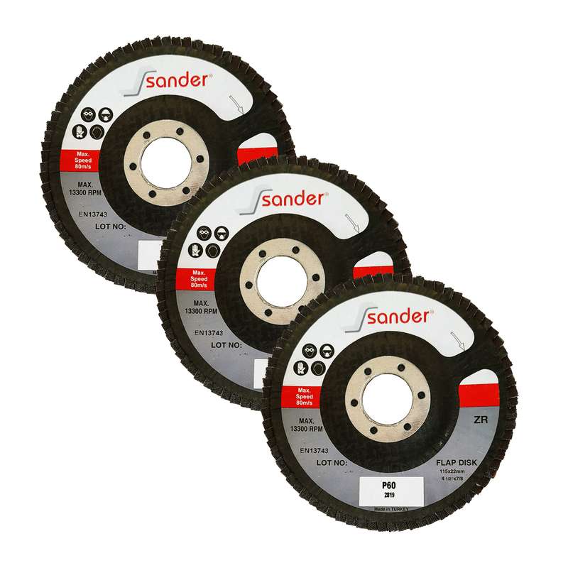 سنباده فلاپ دیسک ساندر مدل HT - 0025 مجموعه سه عددی