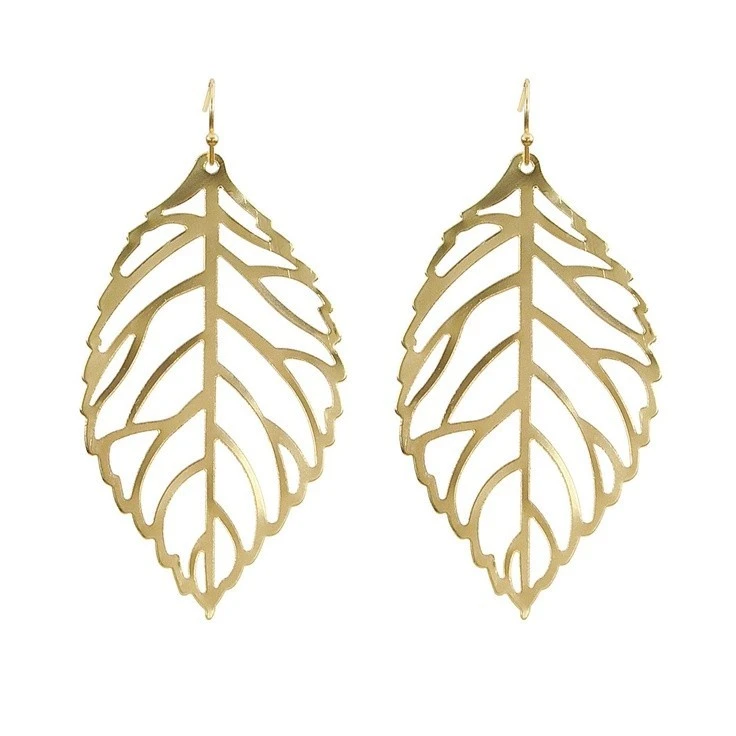 گوشواره طلا 18 عیار زنانه قیراط طرح برگ کد GH3669