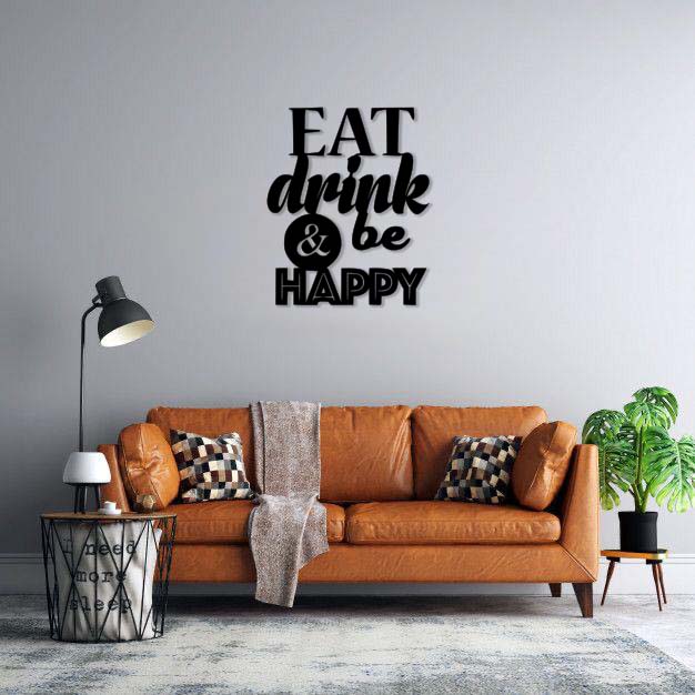 استیکر ماهوت طرح eat drink and be happy