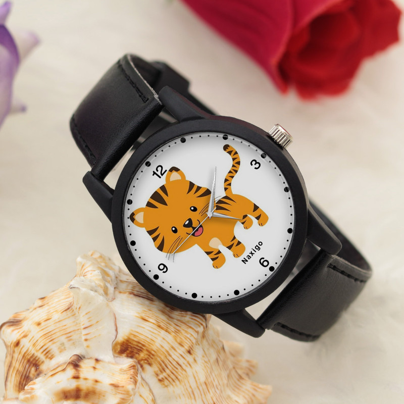 ساعت مچی عقربه ای ناکسیگو مدل گربه کد LF12581
