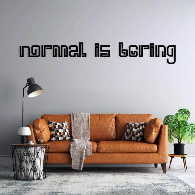 استیکر دیواری طرح normal is boring مجموعه 14 عددی