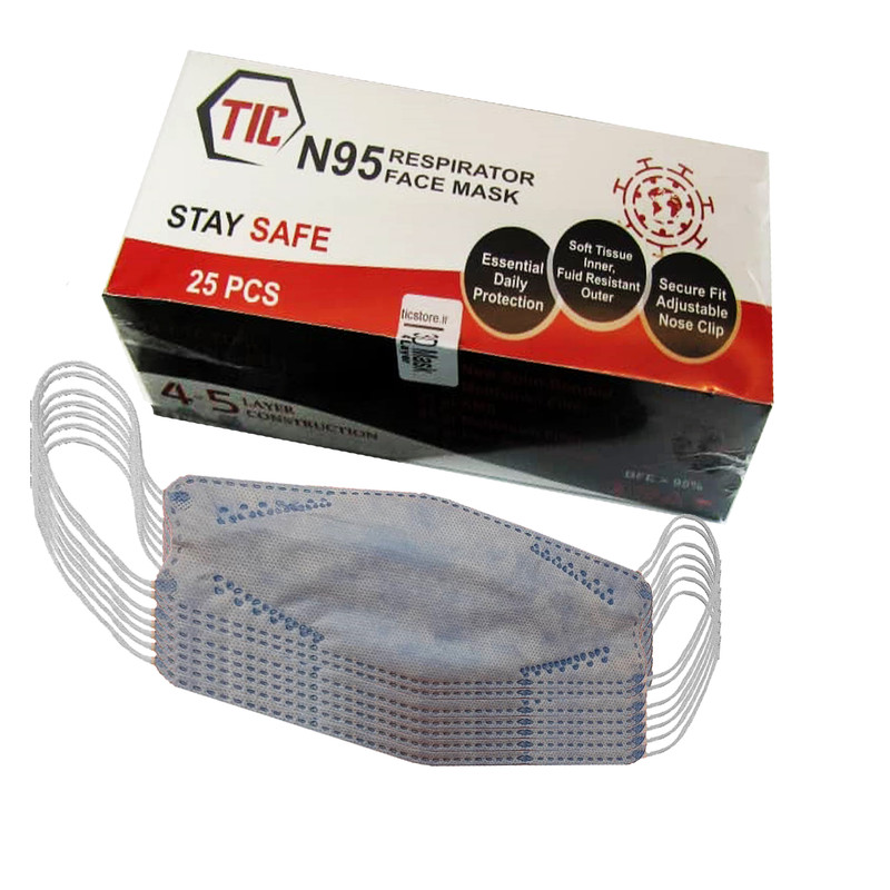ماسک تنفسی مدل سه بعدی 4 لایه بسته 25 عددی