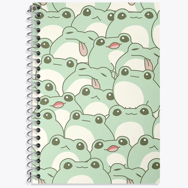 دفتر زبان 50 برگ خندالو مدل سه خط طرح قورباغه کد N506