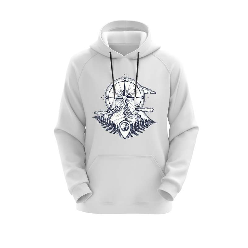 هودی زنانه مدل قطب نما کد E46 رنگ سفید