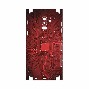MAHOOT Red Printed Circuit Board-FullSkin Cover Sticker for Samsung Galaxy J8