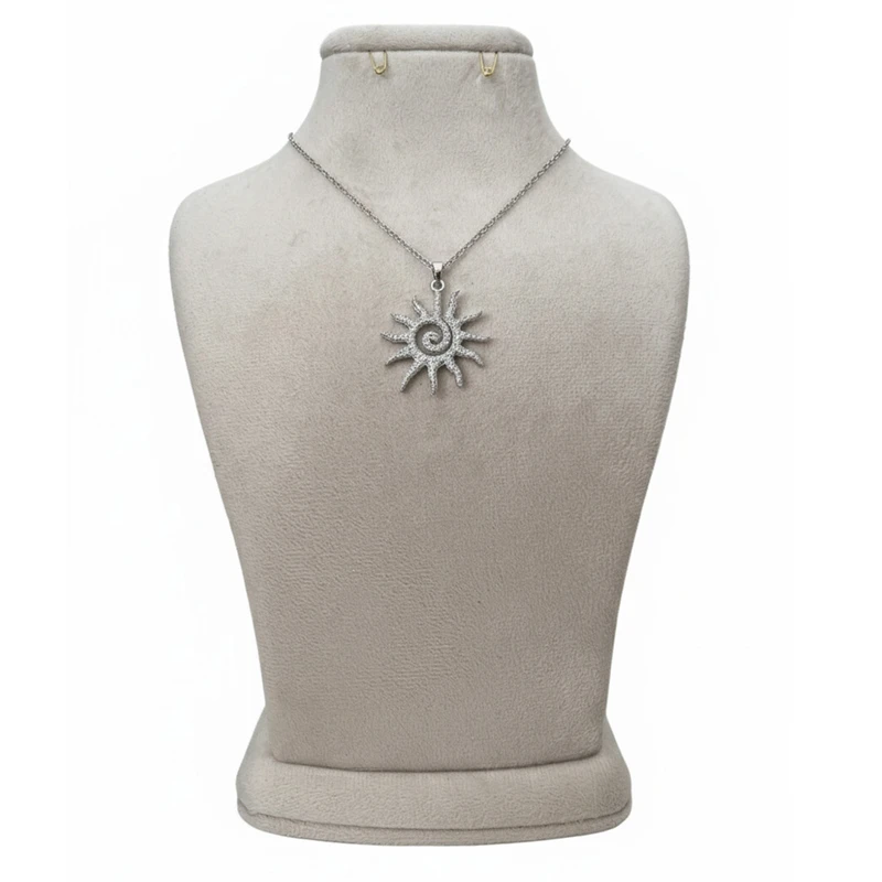 گردنبند زنانه مدل خورشید اسپیرالی