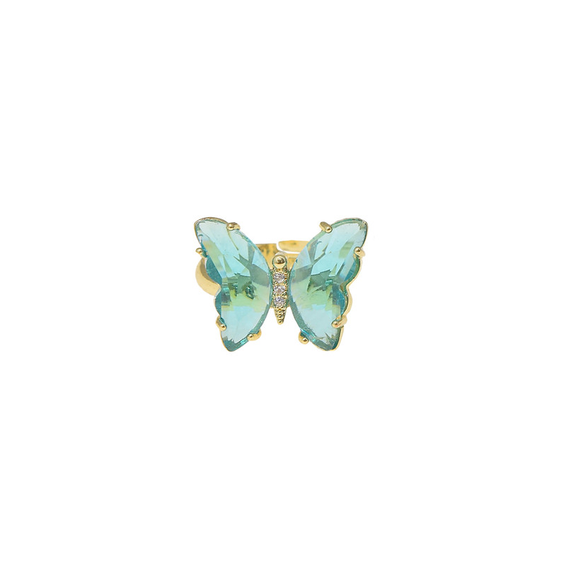انگشتر زنانه دلنار گالری مدل پروانه کریستال