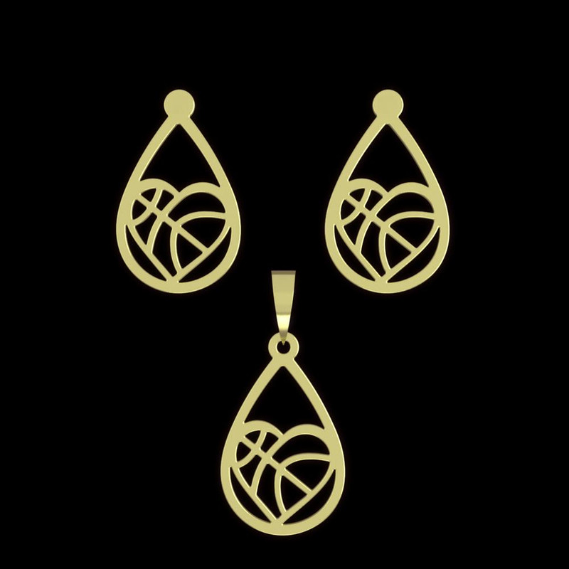 نیم ست طلا 18 عیار زنانه مدوپد مدل قلب کد NA11250