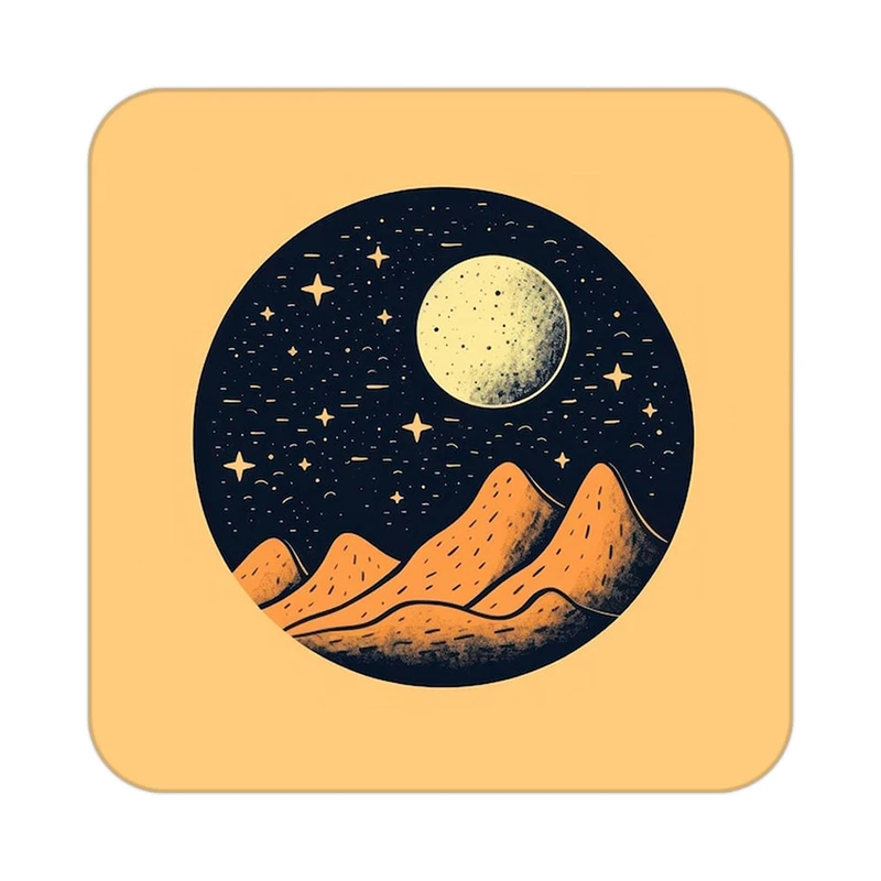 زیر لیوانی کاکتی طرح ماه و ستاره مدل mp52901