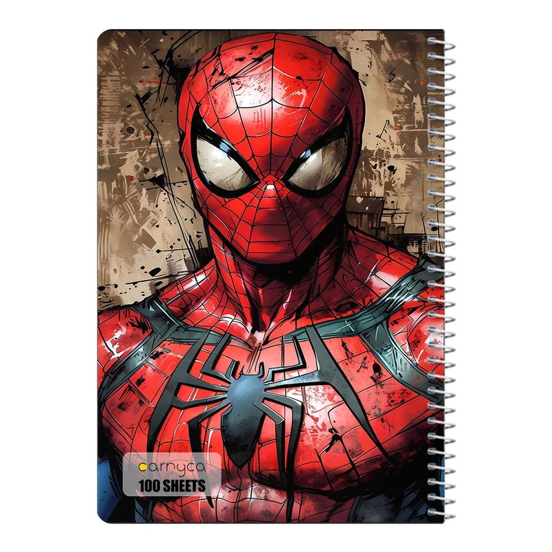 دفتر شطرنجی 100 برگ سیمی کارنیکا طرح Man-مرد عنکبوتی Spider کد 12396