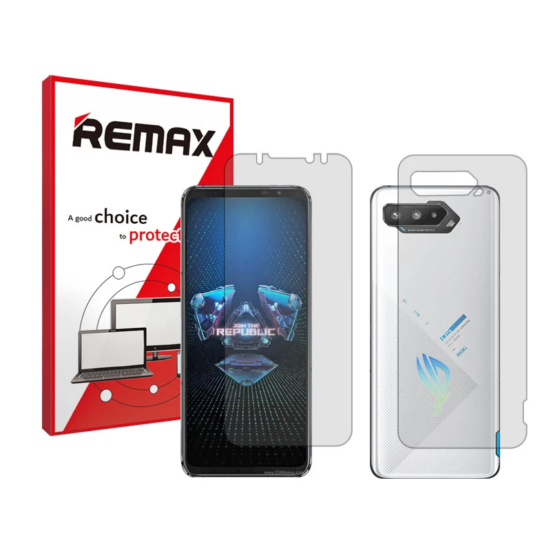 محافظ صفحه نمایش شفاف ریمکس مدل Resistant مناسب برای گوشی موبایل ایسوس ROG Phone 5 به همراه محافظ پشت گوشی