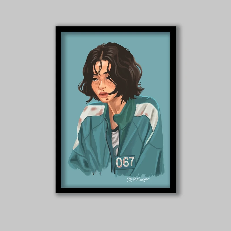 تابلو لیلیان طرح سریال بازی مرکب کد LA-G10807-2 فریم مشکی