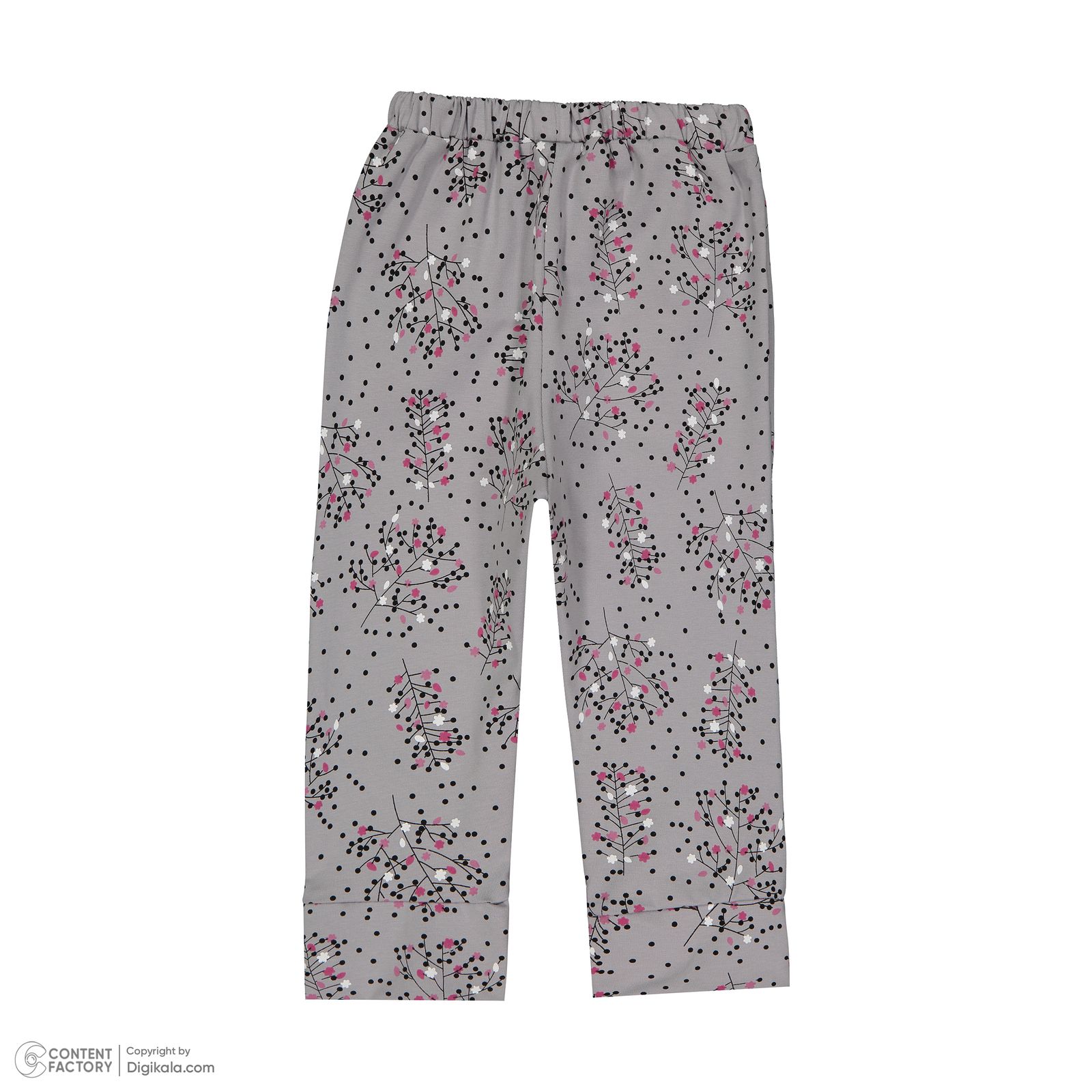 ست تی شرت و شلوار دخترانه ناربن مدل دایناسور رنگ طوسی - - 9