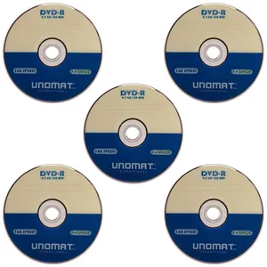 دی وی دی خام یونومات مدل DVD - R بسته 5 عددی
