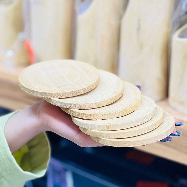 زیر لیوانی مدل بامبو دایره مجموعه 6 عددی