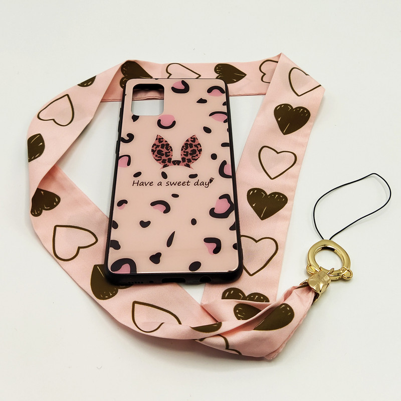 کاور طرح پلنگی مناسب برای گوشی موبایل سامسونگ Galaxy A31 به همراه بند