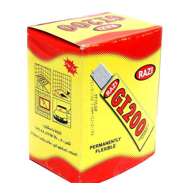 چسب آکواریوم بیرنگ  رازی مدل سیلیکون کد جی آی 200 وزن 30 گرم بسته 12 عددی