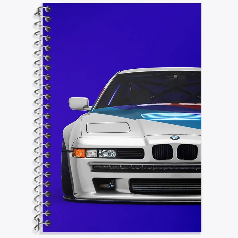 دفتر زبان 50 برگ خندالو مدل دو خط طرح ماشین بی ام دبلیو (BMW) کد F1011