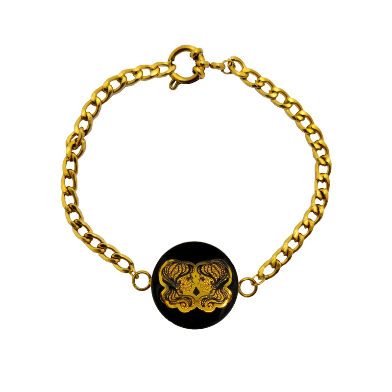 دستبند زنجیری زنانه مارک گلد مدل ماه تولد خرداد سری رویال کد BS03