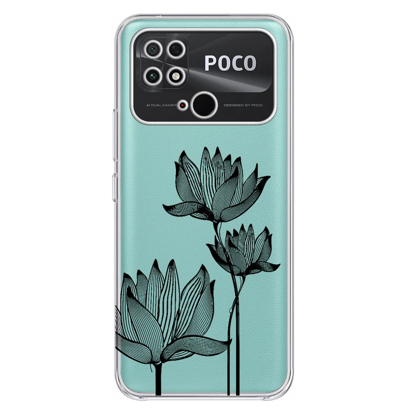 کاور مگافون طرح گل مدل C47-B مناسب برای گوشی موبایل شیائومی Poco C40