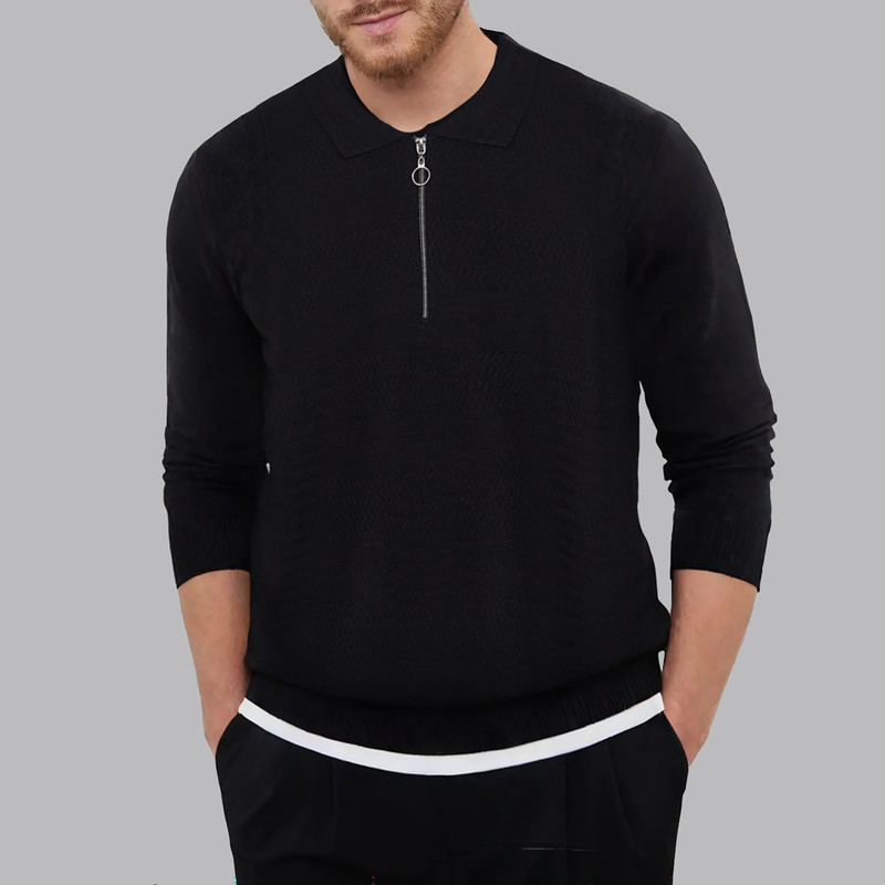 پلیور یقه برگردان مردانه مدل 825052390 طرح ترندیول