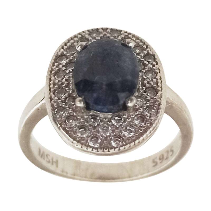 انگشتر نقره زنانه سلین کالا مدل یاقوت کبود ce-za122