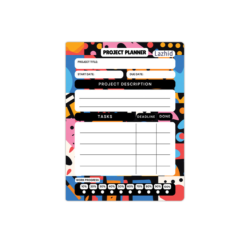 تخته وایت برد لاژید مدل برنامه ریزی پروژه سایز 14x18 سانتی متر