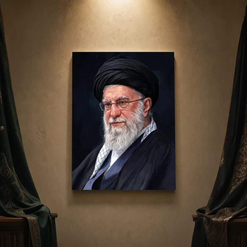 تابلو شاسی مدل مذهبی طرح رهبر شهید امام خامنه‌ای کد 39SM