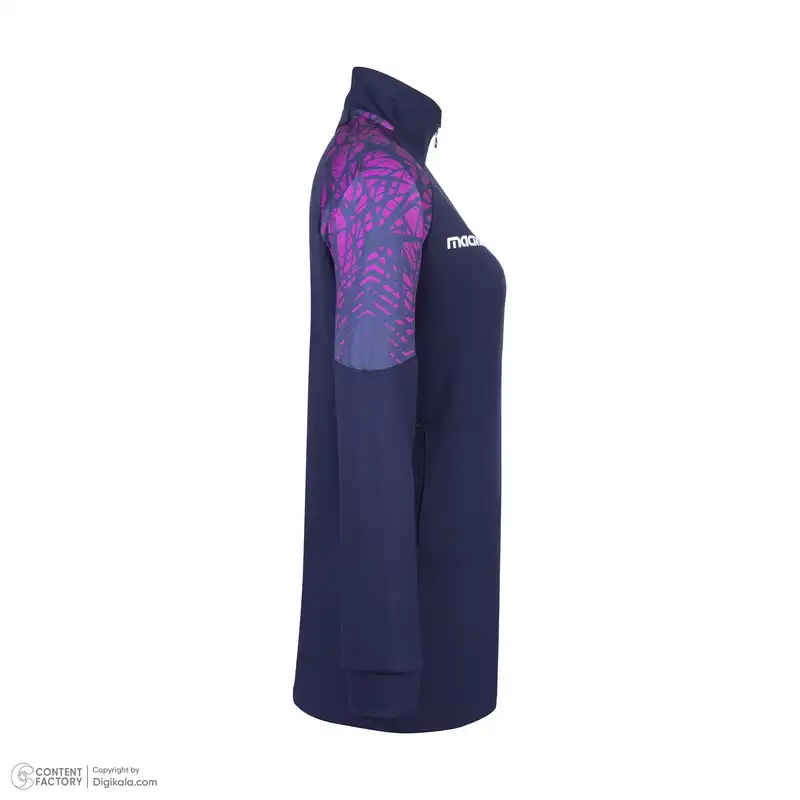 ست گرمکن و شلوار ورزشی زنانه مکرون مدل تورین رنگ سرمه ای