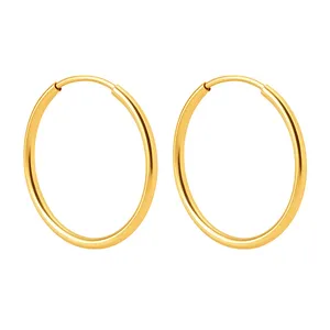 تخفیف گوشواره حلقه‌ای طلا 18 عیار زنانه طلا و جواهر ویانا مدل ساده