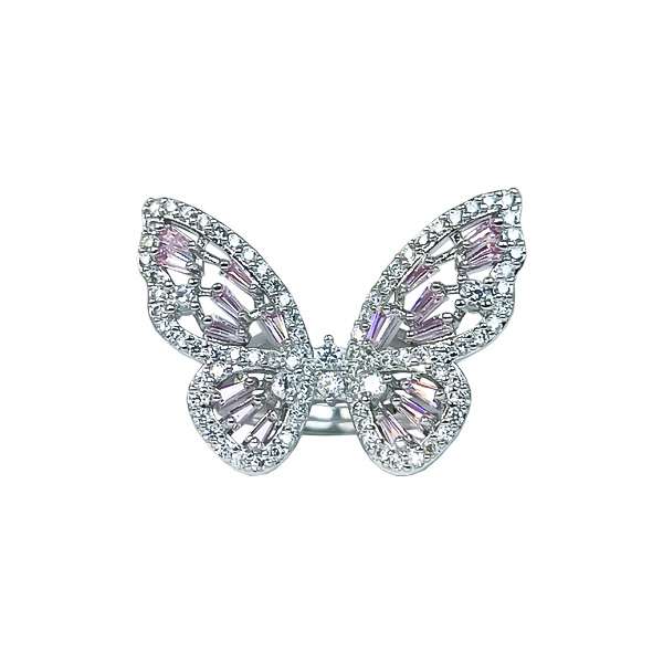 انگشتر زنانه مدل پروانه نگین باگتی کد 5004