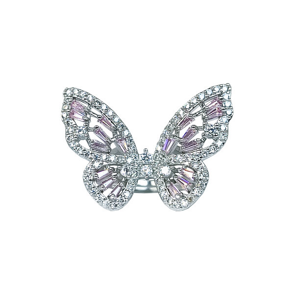 انگشتر زنانه مدل پروانه نگین باگتی کد 5004