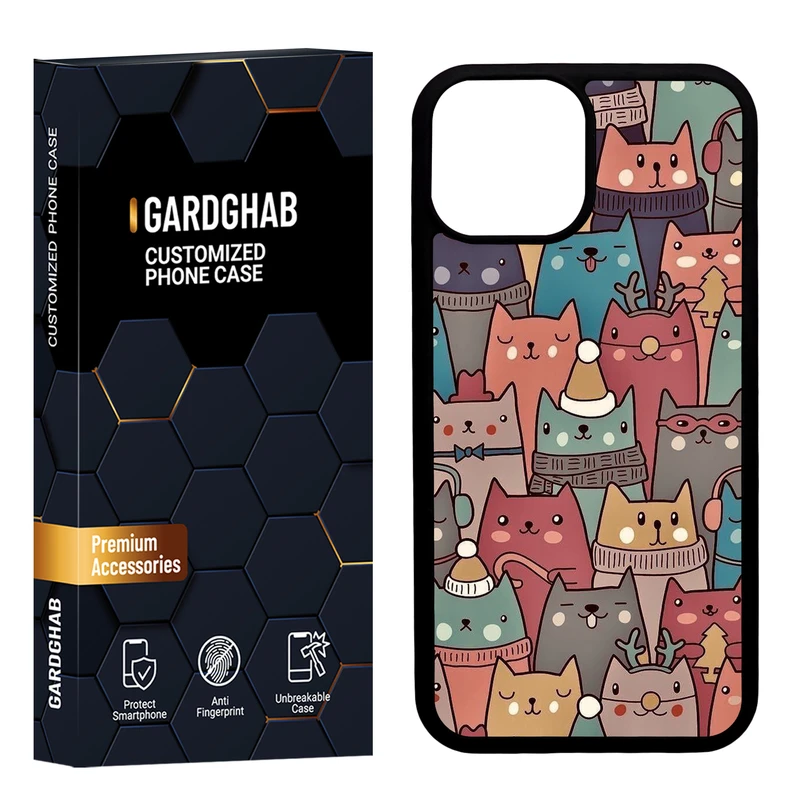 کاور گارد قاب مدل دورژله ای پشت گلس فانتزی مناسب برای گوشی موبایل اپل iPhone 13 Mini