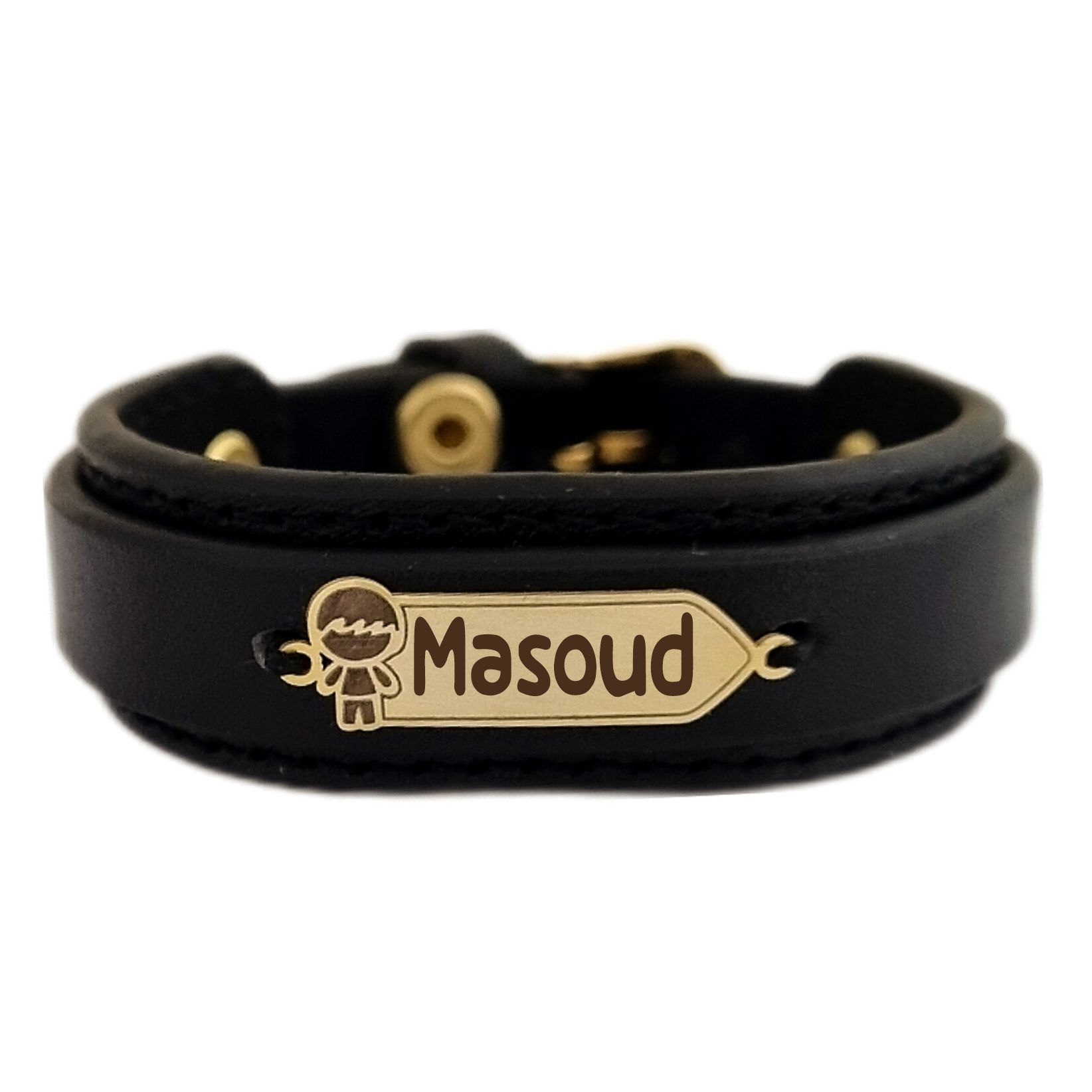 دستبند طلا 18 عیار بچگانه لیردا مدل اسم مسعود  KDK
