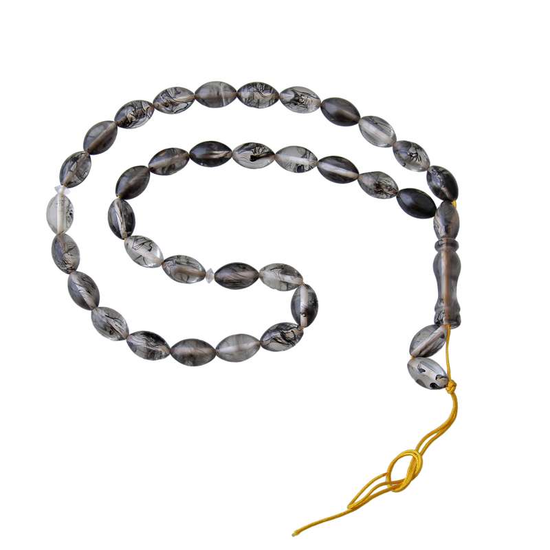 تسبیح بازرگانی میلادی مدل کهربا طبیعی اصل کد T_178